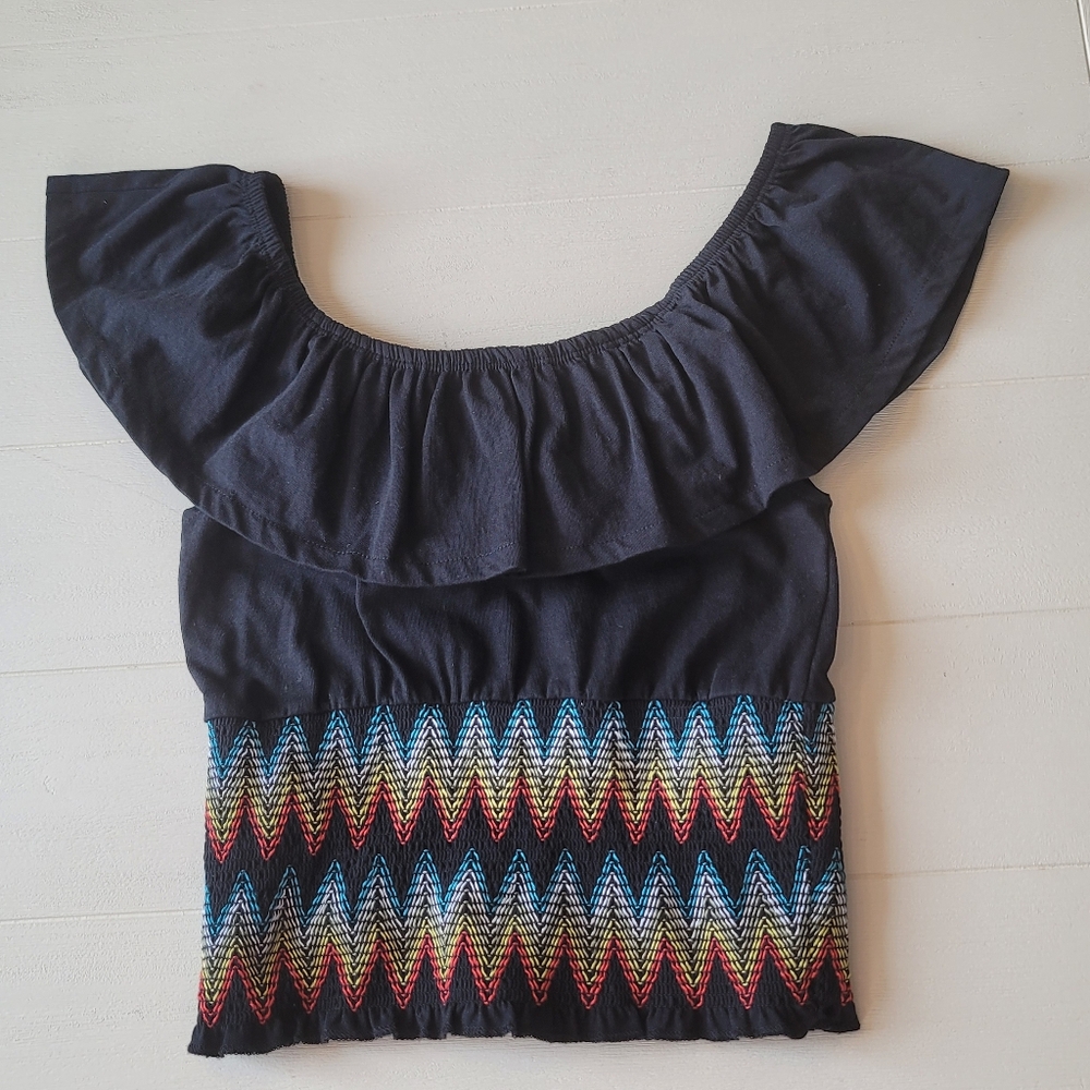 🏝 Derek Heart Smocked Banded Convertible Top - Like New